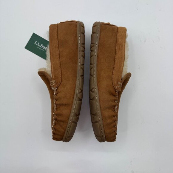 L.L. Bean Womens Wicked Good Venetian Slippers 8M Brown Suede & Shearling Indoor - Picture 3 of 10
